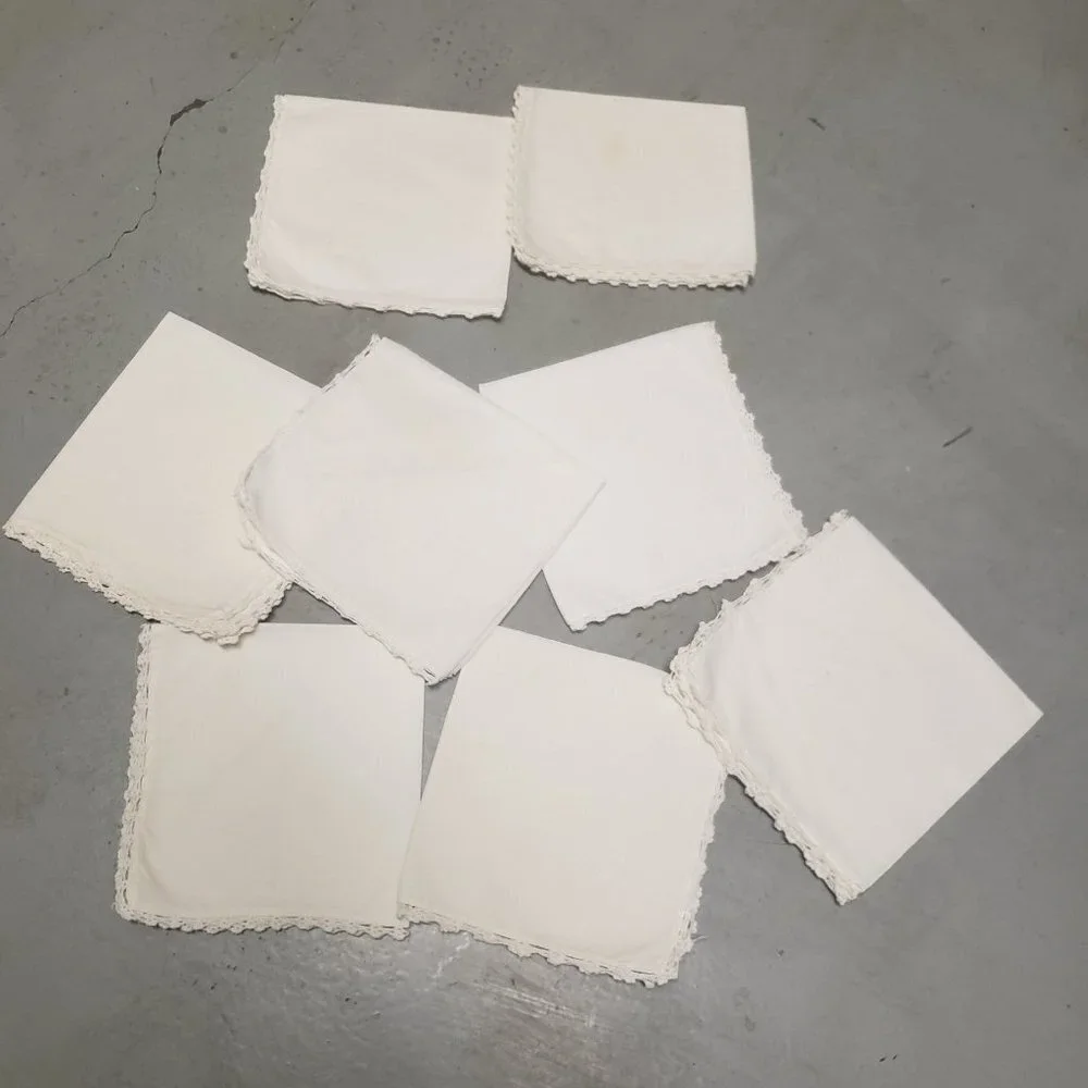 Napkins Loop Edge set of 8 cream cloth Napkin 14